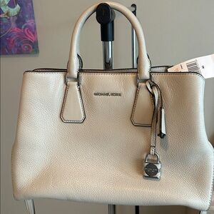 Michael Kors Cement Leather Satchel